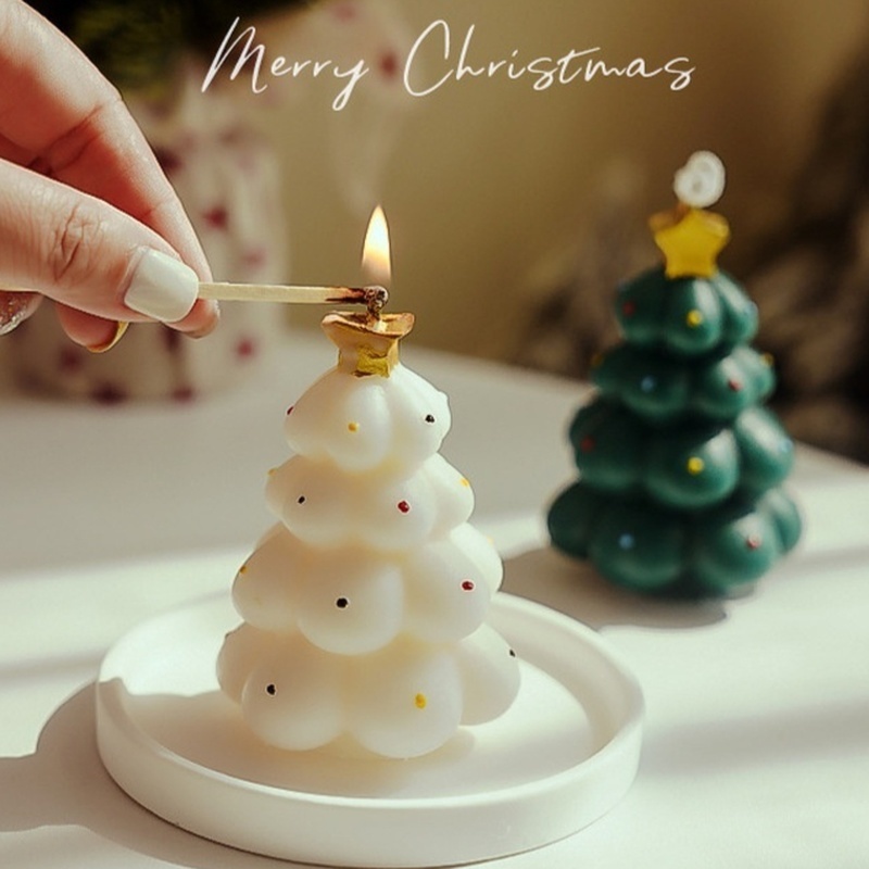 Xmas Home Fragrance - 귀여운 크리스마스 트리 향초 수제 향기